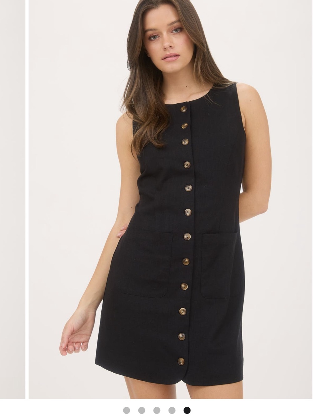 Blu pepper black Sleeveless Button-Front Black Mini Dress Small NWT